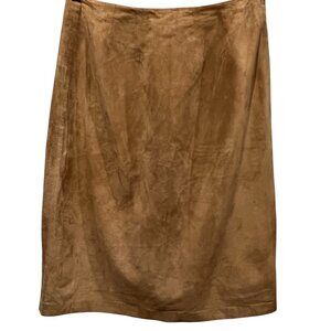 Peter Cohen Vtg Lightweight Suede Leather Pencil Skirt, Camel Brown, M
